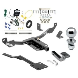 Trailer Tow Hitch For 11-17 Buick Regal 13-15 Chevy Malibu (2016 Old Body) 13-19 Cadillac XTS Class 2 Complete Package w/ Wiring Draw Bar Kit and 2" Ball