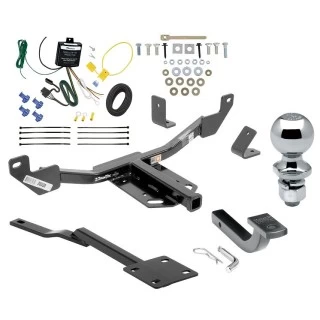 Trailer Tow Hitch For 11-17 Buick Regal 13-15 Chevy Malibu (2016 Old Body) 13-19 Cadillac XTS Class 2 Complete Package w/ Wiring Draw Bar Kit and 2" Ball