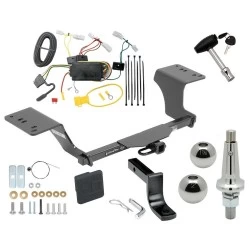 Trailer Tow Hitch For 12-17 Toyota Camry All Models Ultimate Package w/ Wiring Draw Bar Kit Interchange 2" 1-7/8" Ball Lock and Cover