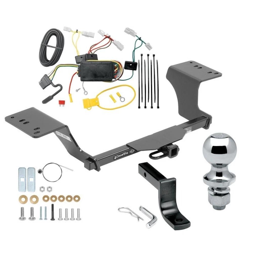 Trailer Tow Hitch For 12-17 Toyota Camry All Models Class 2 Complete Package w/ Wiring Draw Bar and 1-7/8" Ball