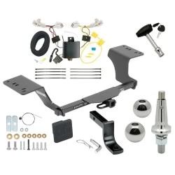 Trailer Tow Hitch For 13-18 Toyota Avalon All Models Class 2 Ultimate Package w/ Wiring Draw Bar Kit Interchange 2" 1-7/8" Ball Lock and Cover