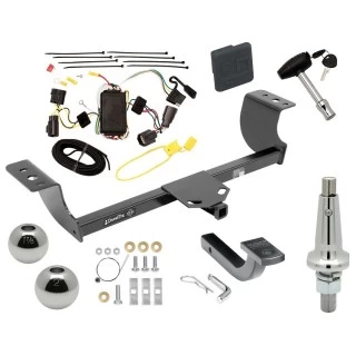 Trailer Tow Hitch For 05-10 Chrysler 300 05-08 Dodge Magnum Class 2 Ultimate Package w/ Wiring Draw Bar Kit Interchange 2" 1-7/8" Ball Lock and Cover