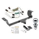 Trailer Tow Hitch For 05-07 Chrysler 300 08-14 Dodge Challenger 06-10 Charger Class 2 Complete Package w/ Wiring Draw Bar Kit and 2" Ball