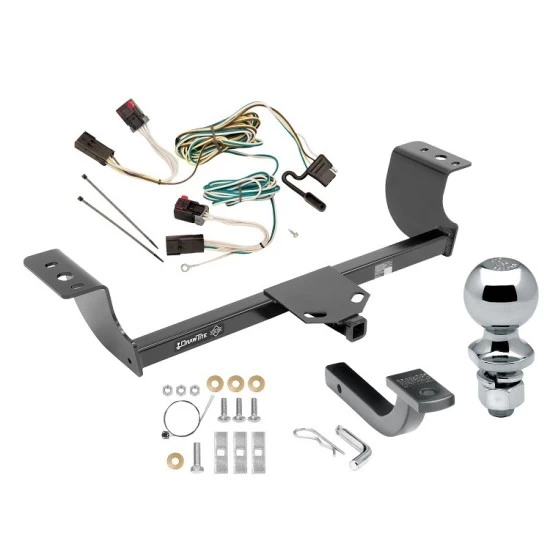Trailer Tow Hitch For 05-07 Chrysler 300 08-14 Dodge Challenger 06-10 Charger Class 2 Complete Package w/ Wiring Draw Bar Kit and 2" Ball