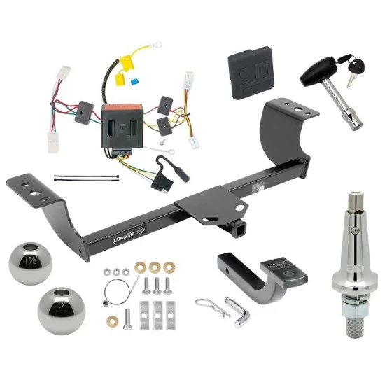 Trailer Tow Hitch For 11-14 Dodge Charger All Models Class 2 Ultimate Package w/ Wiring Draw Bar Kit Interchange 2" 1-7/8" Ball Lock and Cover