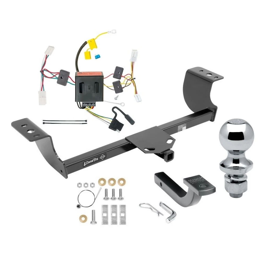 Trailer Tow Hitch For 11-14 Dodge Charger All Models Class 2 Complete Package w/ Wiring Draw Bar and 1-7/8" Ball