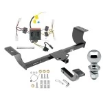 Trailer Tow Hitch For 11-14 Dodge Charger All Models Class 2 Complete Package w/ Wiring Draw Bar Kit and 2" Ball