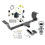 Trailer Tow Hitch For 15-23 Dodge Charger All Models Complete Package w/ Wiring Draw Bar and 1-7/8" Ball