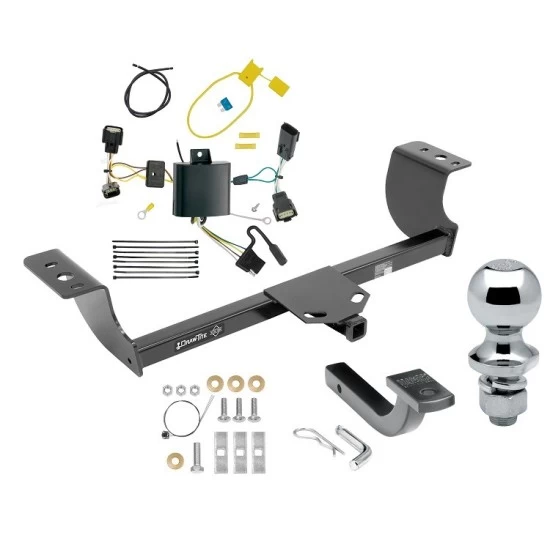 Trailer Tow Hitch For 15-23 Dodge Charger All Models Complete Package w/ Wiring Draw Bar and 1-7/8" Ball