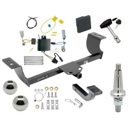 Trailer Tow Hitch For 15-23 Dodge Challenger Exc w/Quad Tip Exhaust Class 2 Ultimate Package w/ Wiring Draw Bar Kit Interchange 2" 1-7/8" Ball Lock and Cover