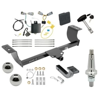 Trailer Tow Hitch For 15-23 Chrysler 300 All Models Class 2 Ultimate Package w/ Wiring Draw Bar Kit Interchange 2" 1-7/8" Ball Lock and Cover