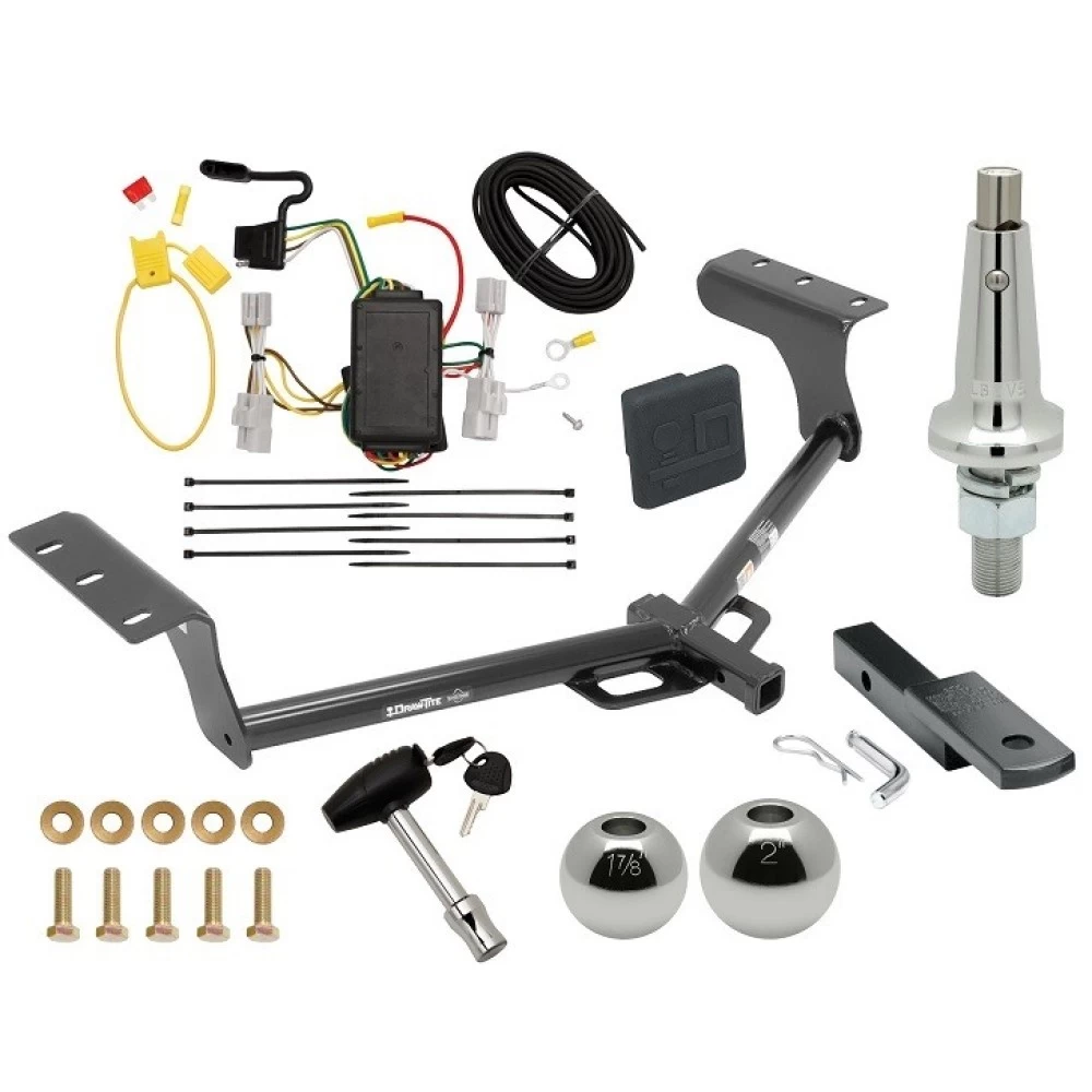 Trailer Tow Hitch For 06-12 Toyota RAV4 All Models Class 2 Ultimate Package w/ Wiring Draw Bar Kit Interchange 2" 1-7/8" Ball Lock and Cover