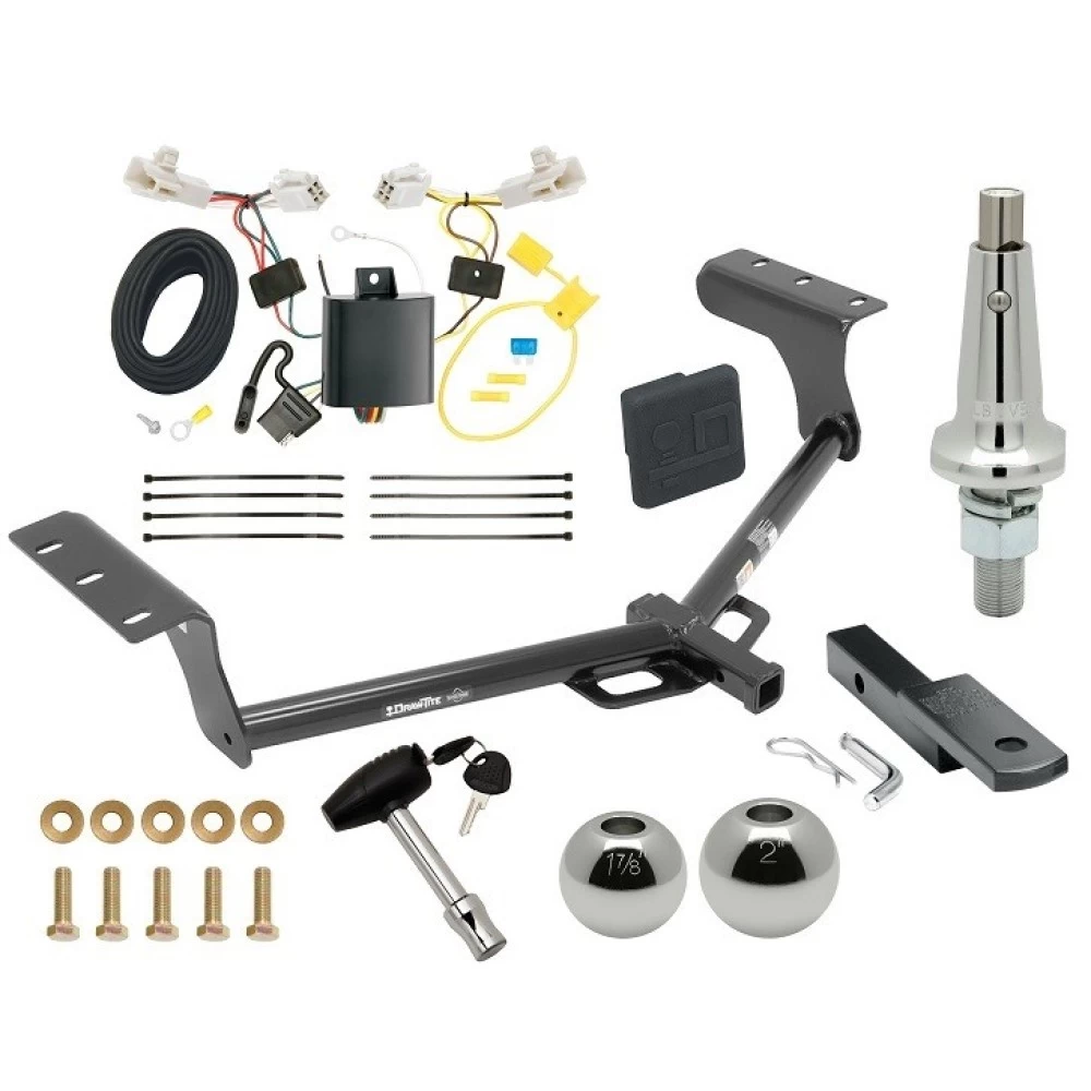Trailer Tow Hitch For 13-18 Toyota RAV4 All Models Class 2 Ultimate Package w/ Wiring Draw Bar Kit Interchange 2" 1-7/8" Ball Lock and Cover