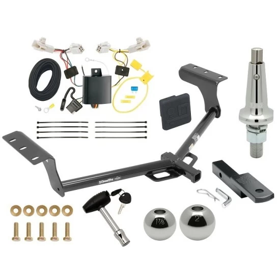 Trailer Tow Hitch For 13-18 Toyota RAV4 All Models Class 2 Ultimate Package w/ Wiring Draw Bar Kit Interchange 2" 1-7/8" Ball Lock and Cover