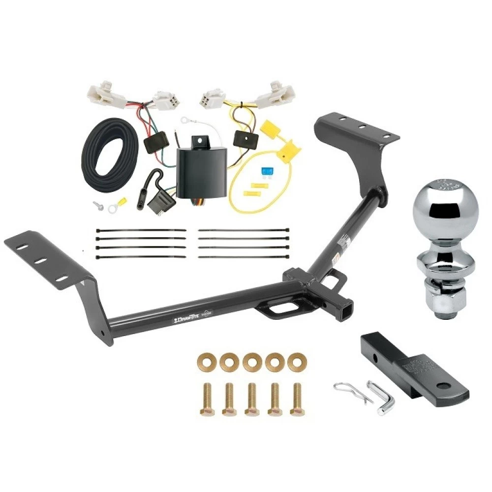 Trailer Tow Hitch For 13-18 Toyota RAV4 All Models Class 2 Complete Package w/ Wiring Draw Bar Kit and 2" Ball