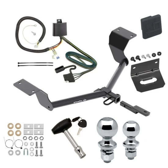 Ultimate Tow Package For 17-27 Honda CR-V Exc Hybrid Trailer Hitch w/ Wiring Draw-Bar Dual 2" and 1-7/8" Ball Lock Bracket Cover 1-1/4" Receiver