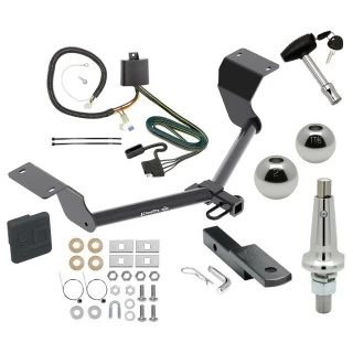 Trailer Tow Hitch For 17-27 Honda CR-V Exc Hybrid Class 2 Ultimate Package w/ Wiring Draw Bar Kit Interchange 2" 1-7/8" Ball Lock and Cover
