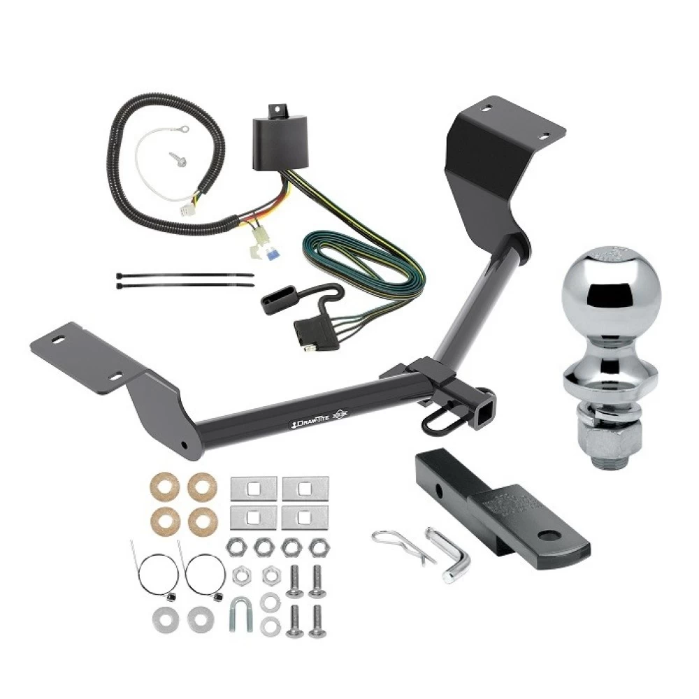 Trailer Tow Hitch For 17-27 Honda CR-V Exc Hybrid Complete Package w/ Wiring Draw Bar and 1-7/8" Ball