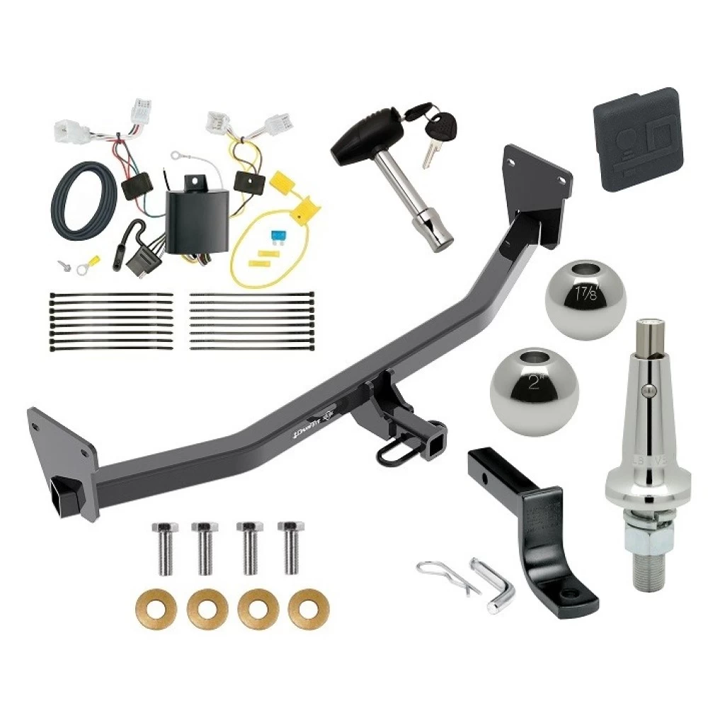 Trailer Tow Hitch For 17-22 KIA Niro 22-22 Niro EV Ultimate Package w/ Wiring Draw Bar Kit Interchange 2" 1-7/8" Ball Lock and Cover