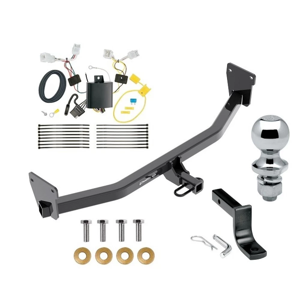 Trailer Tow Hitch For 17-22 KIA Niro 22-22 Niro EV Complete Package w/ Wiring Draw Bar and 1-7/8" Ball