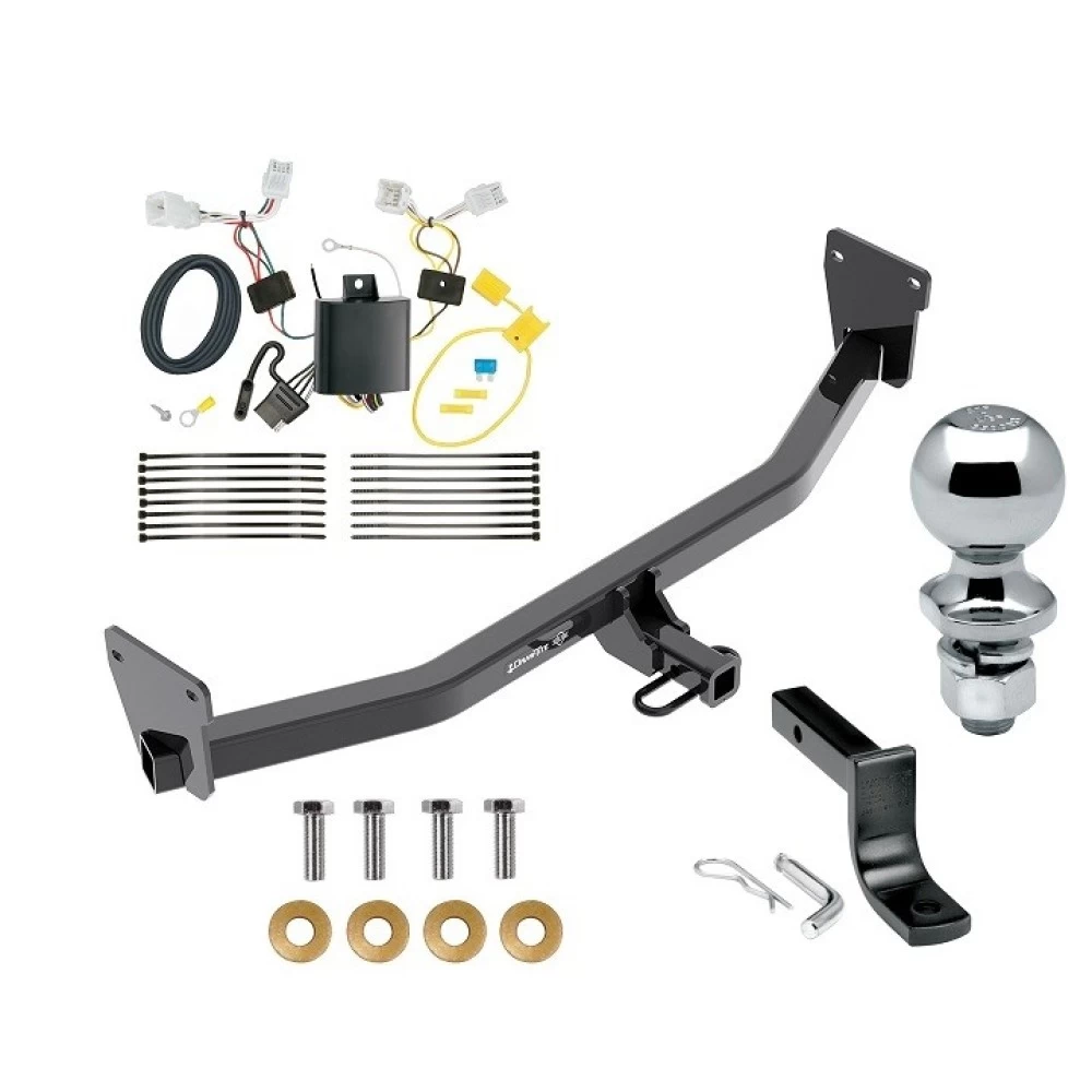 Trailer Tow Hitch For 17-22 KIA Niro 22-22 Niro EV Complete Package w/ Wiring Draw Bar Kit and 2" Ball