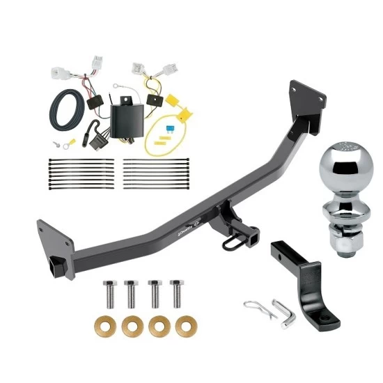 Trailer Tow Hitch For 17-22 KIA Niro 22-22 Niro EV Complete Package w/ Wiring Draw Bar Kit and 2" Ball