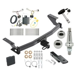 Trailer Tow Hitch For 17-21 Mazda CX-5 (2019 Exc Diesel) Class 2 Ultimate Package w/ Wiring Draw Bar Kit Interchange 2" 1-7/8" Ball Lock and Cover