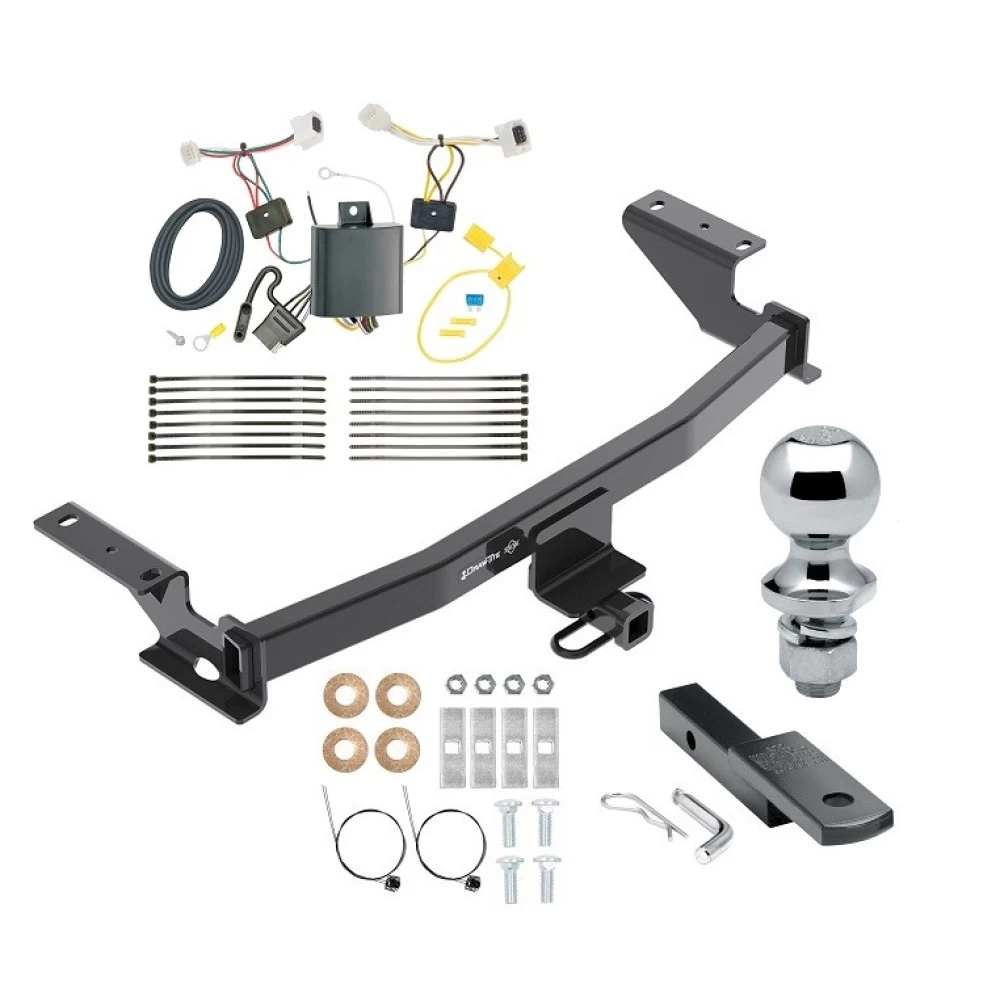 Trailer Tow Hitch For 17-21 Mazda CX-5 (2019 Exc Diesel) Class 2 Complete Package w/ Wiring Draw Bar and 1-7/8" Ball