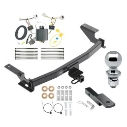 Trailer Tow Hitch For 17-21 Mazda CX-5 (2019 Exc Diesel) Class 2 Complete Package w/ Wiring Draw Bar Kit and 2" Ball