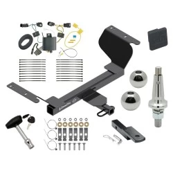 Trailer Tow Hitch For 18-24 Chevrolet Equinox Gasoline, Premier Class 2 Ultimate Package w/ Wiring Draw Bar Kit Interchange 2" 1-7/8" Ball Lock and Cover