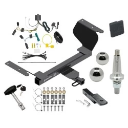 Trailer Tow Hitch For 18-25 GMC Terrain Gasoline, w/o Factory Tow PKG Class 2 Ultimate Package w/ Wiring Draw Bar Kit Interchange 2" 1-7/8" Ball Lock and Cover