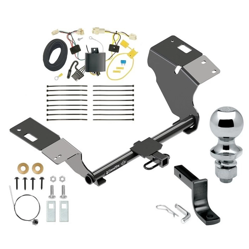 Trailer Tow Hitch For 18-24 Toyota Camry All Models Complete Package w/ Wiring Draw Bar and 1-7/8" Ball