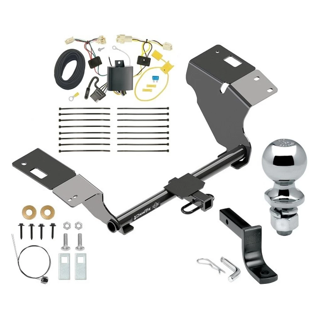 Trailer Tow Hitch For 18-24 Toyota Camry All Models Complete Package w/ Wiring Draw Bar and 2" Ball