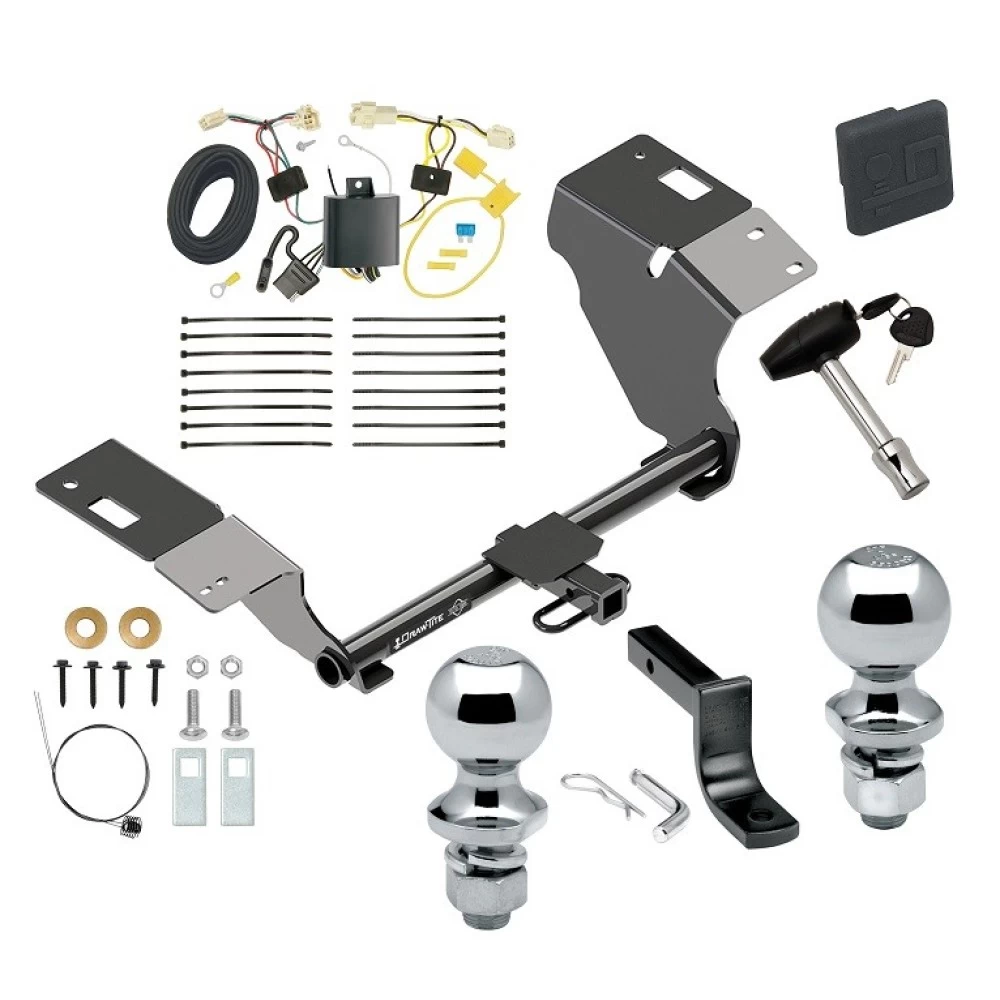Trailer Tow Hitch For 18-24 Toyota Camry All Models Deluxe Package Wiring 2" and 1-7/8" Ball and Lock