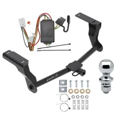 Trailer Tow Hitch For 16-26 Subaru Crosstrek Excluding Hybrid Complete Package w/ Wiring Kit and 1-7/8" Chrome Ball