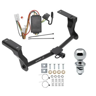 Trailer Tow Hitch For 16-26 Subaru Crosstrek Excluding Hybrid Complete Package w/ Wiring Kit and 2" Chrome Ball