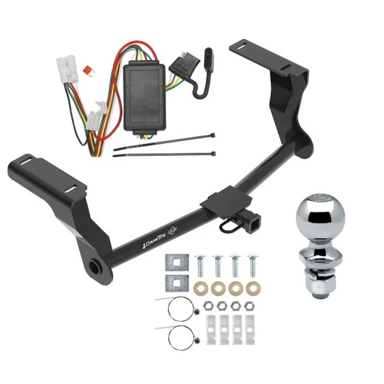 Trailer Tow Hitch For 16-26 Subaru Crosstrek Excluding Hybrid Complete Package w/ Wiring Kit and 2" Chrome Ball