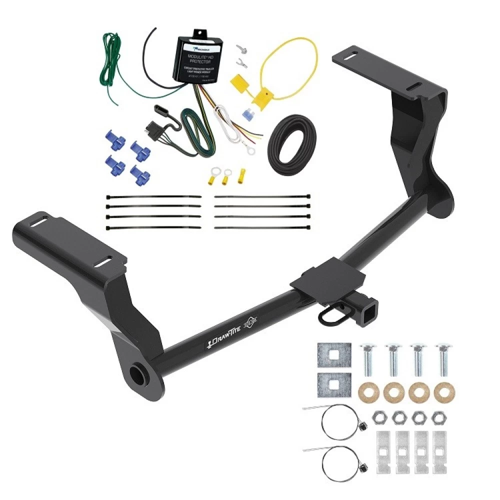 Trailer Tow Hitch For 16-26 Subaru Crosstrek Hybrid w/ Wiring Harness Kit Class 2 1-1/4" Receiver Draw-Tite