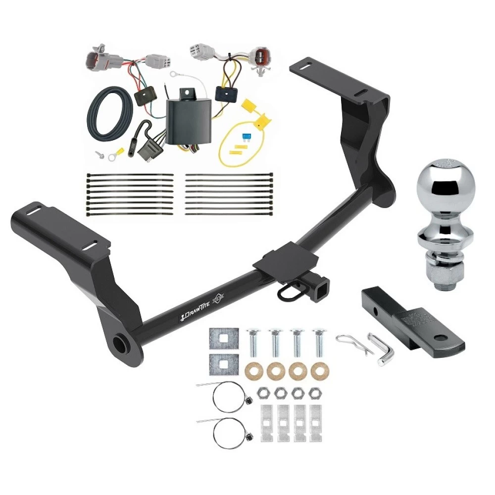 Trailer Tow Hitch For 18-23 Subaru Impreza 5 Dr. Wagon single exhaust Complete Package w/ Wiring Draw Bar and 1-7/8" Ball