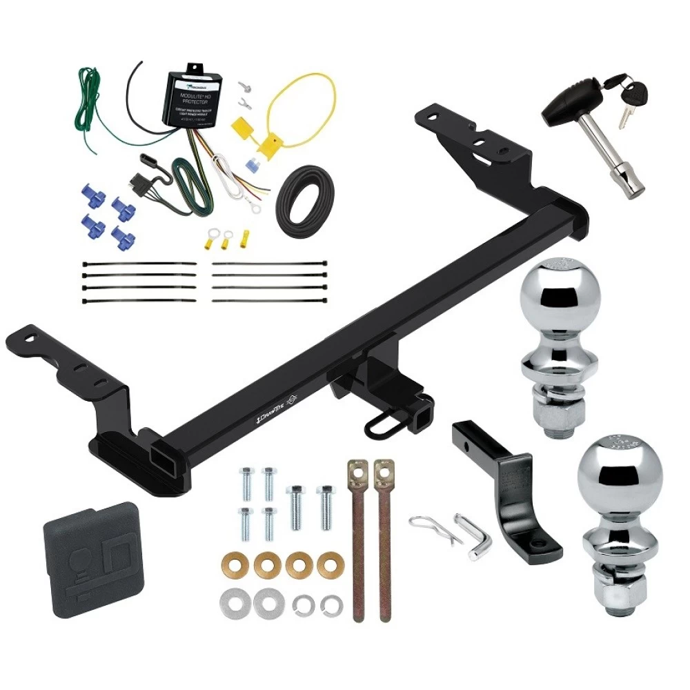 Trailer Tow Hitch For 18-22 Ford EcoSport All Models Deluxe Package Wiring 2" and 1-7/8" Ball and Lock