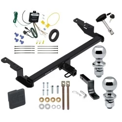 Trailer Tow Hitch For 18-22 Ford EcoSport All Models Deluxe Package Wiring 2" and 1-7/8" Ball and Lock
