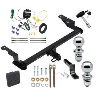 Trailer Tow Hitch For 18-22 Ford EcoSport All Models Deluxe Package Wiring 2" and 1-7/8" Ball and Lock