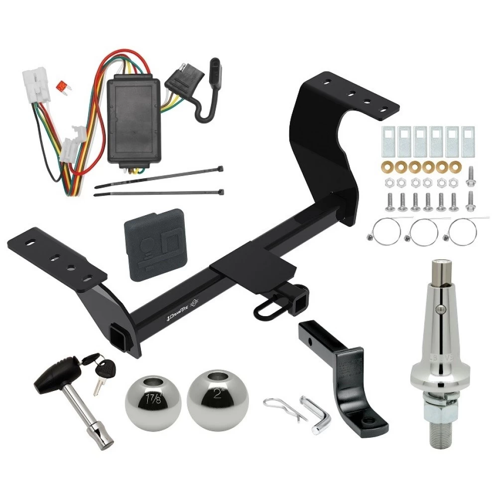 Trailer Tow Hitch For 19-27 Subaru Forester All Models Ultimate Package w/ Wiring Draw Bar Kit Interchangeable 2" 1-7/8" Balls Lock and Cover