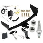 Trailer Tow Hitch For 19-25 Toyota RAV4 21-25 RAV4 Prime Ultimate Package w/ Wiring Draw Bar Kit Interchange 2" 1-7/8" Ball Lock and Cover