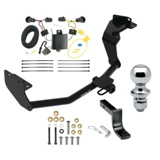 Trailer Tow Hitch For 16-20 KIA Sorento 4 Cyl. Complete Package w/ Wiring Kit and 1-7/8" Chrome Ball