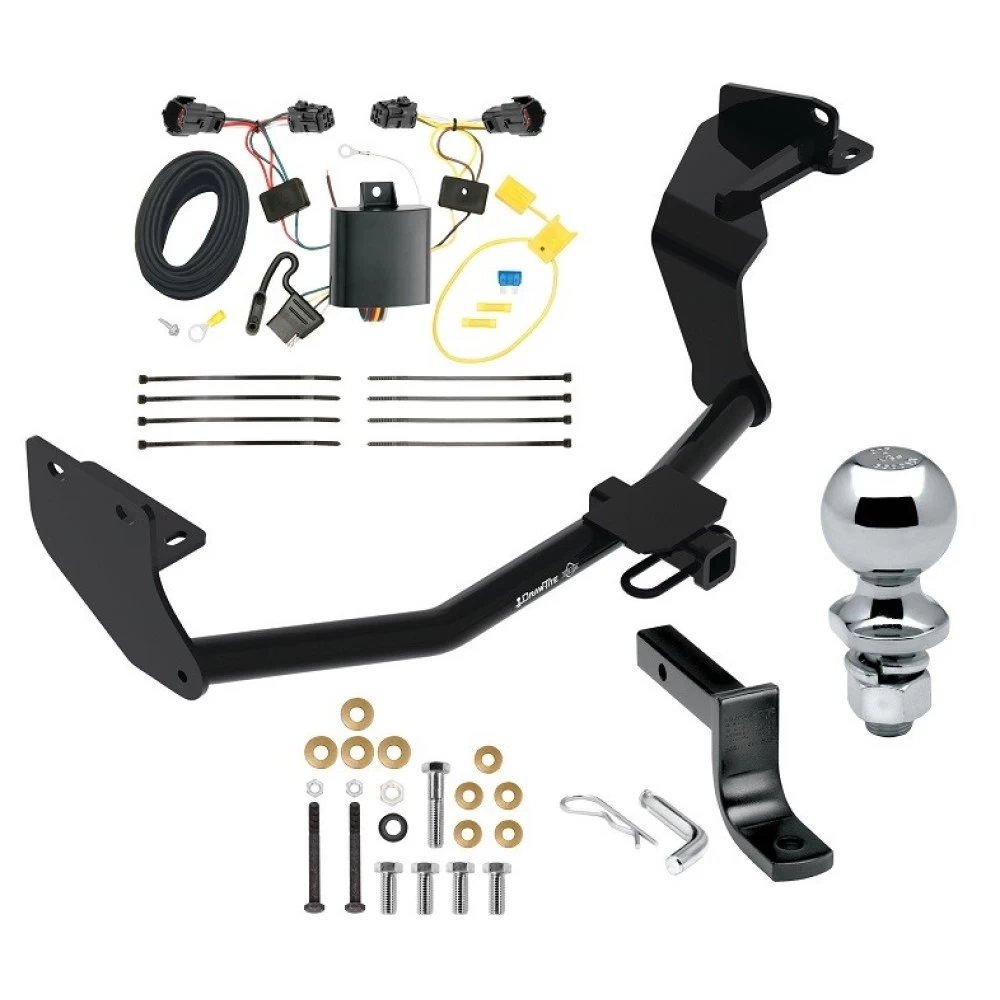 Trailer Tow Hitch For 16-20 KIA Sorento 4 Cyl. Complete Package w/ Wiring Draw Bar and 2" Ball
