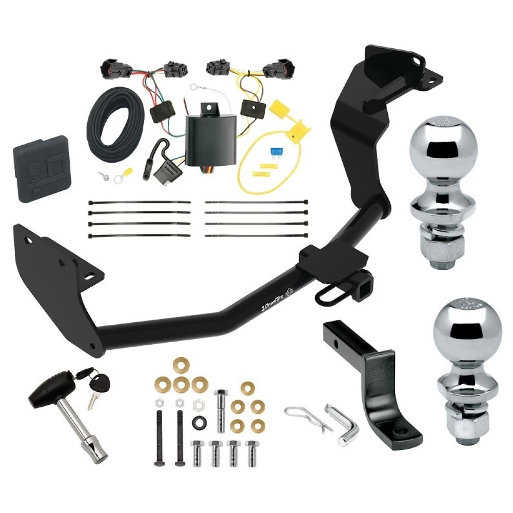 Custom Fit Trailer Hitch Draw-Bar w/ Pin/Clip Wiring Harness (Plug & Play) 1-7/8" and 2" Chrome Ball Security Lock Pin Rubber Hitch Plug Cover Installation Hardware Installation Instructions 371320 118583 63820 63810 580407 2211 Draw-Tite T Trailer Tow Hitch For 16-20 KIA Sorento w/ I4 Engine Deluxe Package Wiring 2" and 1-7/8" Ball and Lock