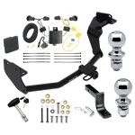 Trailer Tow Hitch For 16-20 KIA Sorento w/ I4 Engine Deluxe Package Wiring 2" and 1-7/8" Ball and Lock