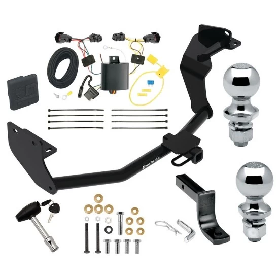 Trailer Tow Hitch For 16-20 KIA Sorento w/ I4 Engine Deluxe Package Wiring 2" and 1-7/8" Ball and Lock