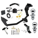 Custom Fit Trailer Hitch Draw-Bar w/ Pin/Clip Wiring Harness (Plug & Play) 1-7/8" and 2" Chrome Ball Security Lock Pin Rubber Hitch Plug Cover Installation Hardware Installation Instructions 371320 118784 63820 63810 580407 2211 Draw-Tite T Trailer Tow Hitch For 19-20 Hyundai Santa Fe (Except XL Models) Deluxe Package Wiring 2" and 1-7/8" Ball and Lock